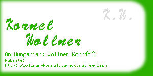 kornel wollner business card